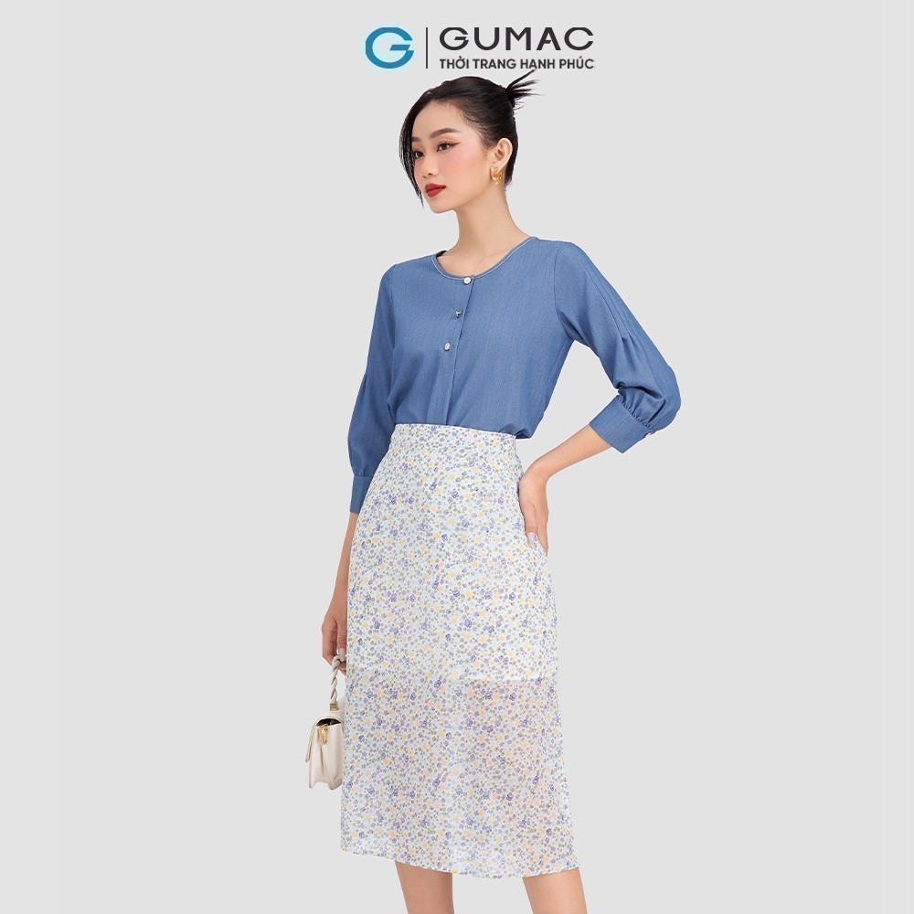 Áo kiểu tay chiết ly GUMAC AD03011