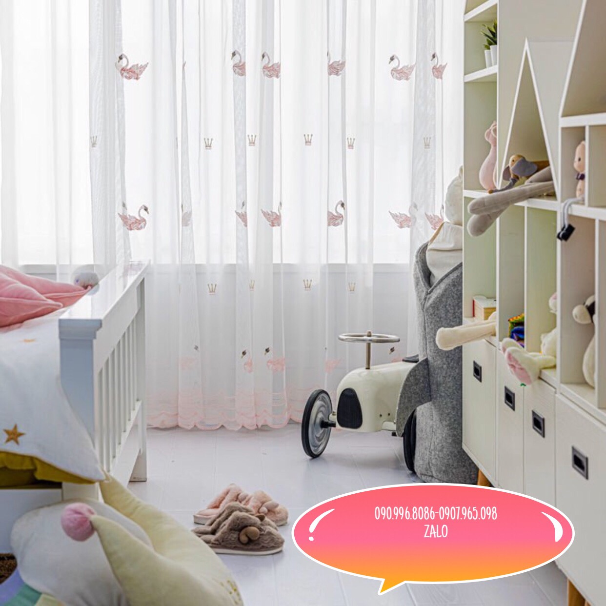 [Rẻ vô địch] [Rèm cửa VOAN THIÊN NGA HỒNG VƯƠNG MIỆN ] Rèm cửa đi cửa sổ nhiều kích thước [Ảnh thật]