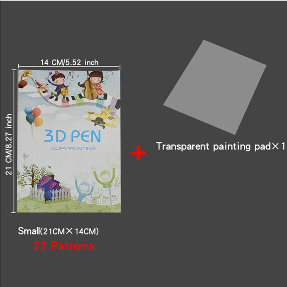 Cute 22/40 Patterns 3D Printing Pen Drawing Book Thick Paper Painting Template 3D Pen Paint Album Clear Plate Copying Drawing Board Early Education. 