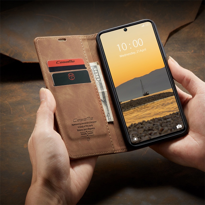 Flip Leather Phone Case For Xiaomi Redmi Note 13 Pro Note13 Note13Pro Note13 4G 5G 2024 Casing Matte PU Card Slot wallet Bracket Shockproof Protection Cases Cover