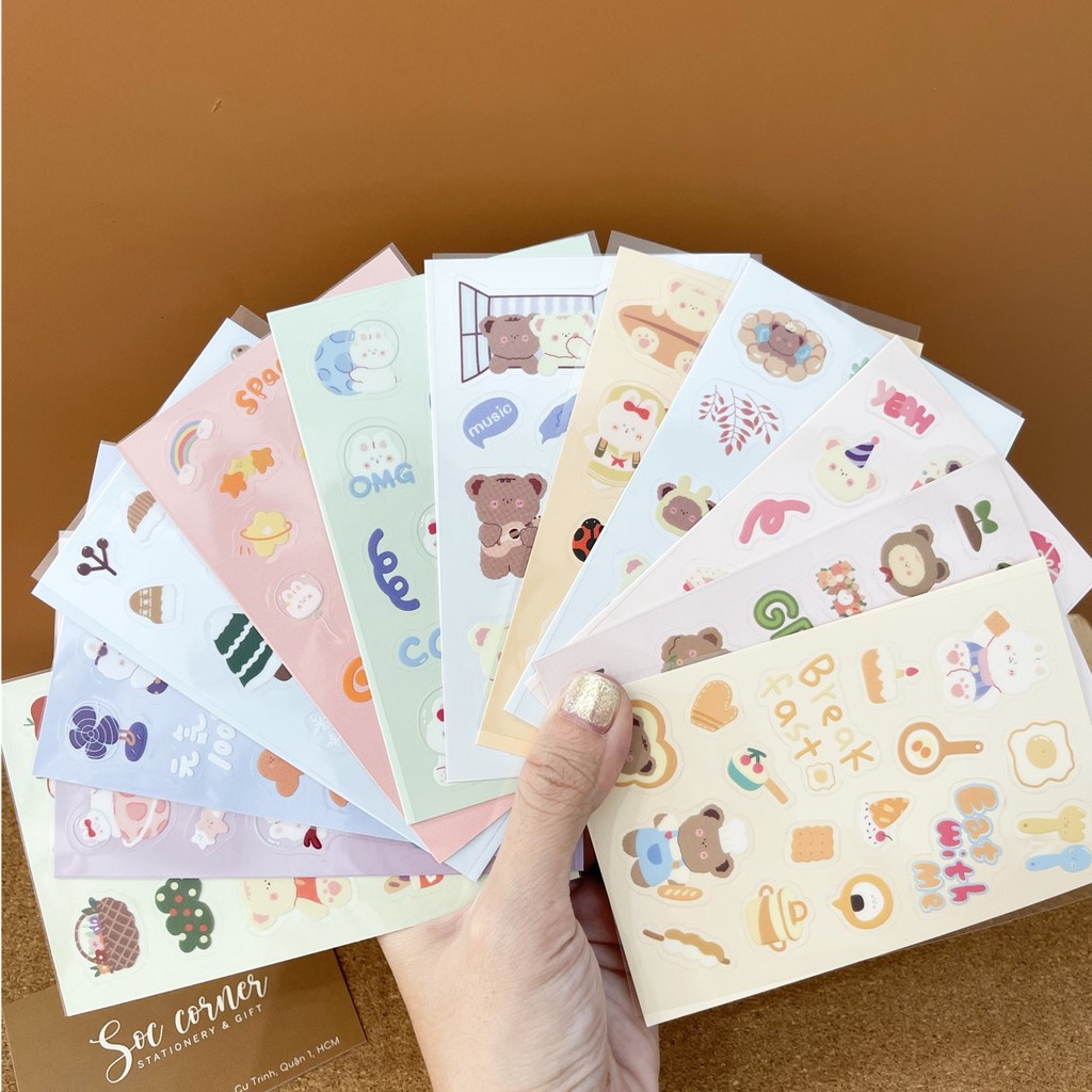 Sticker Gấu bông trang trí Happy Bear