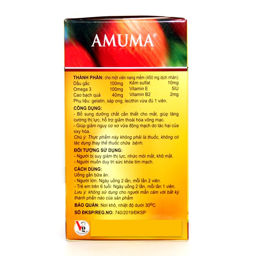 Dầu gấc Plus Amuma bổ mắt – (Hộp 60 viên)