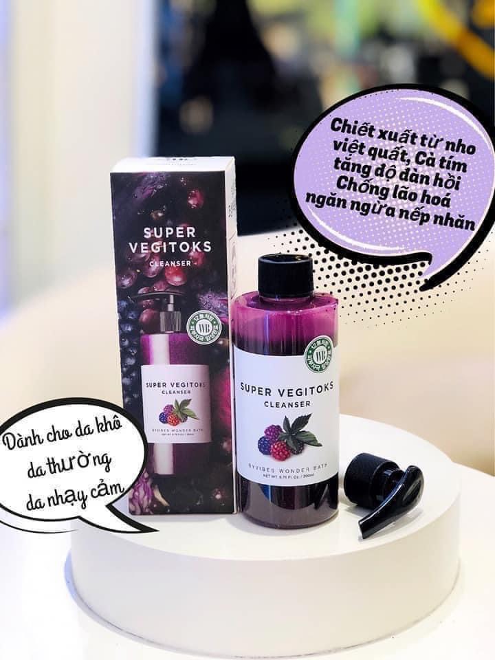 Sữa Rửa Mặt Rau Củ 3 in 1 Tẩy Trang - Rửa Mặt - Thải Độc Tố Wonder Bath Super Vegitoks Cleanser