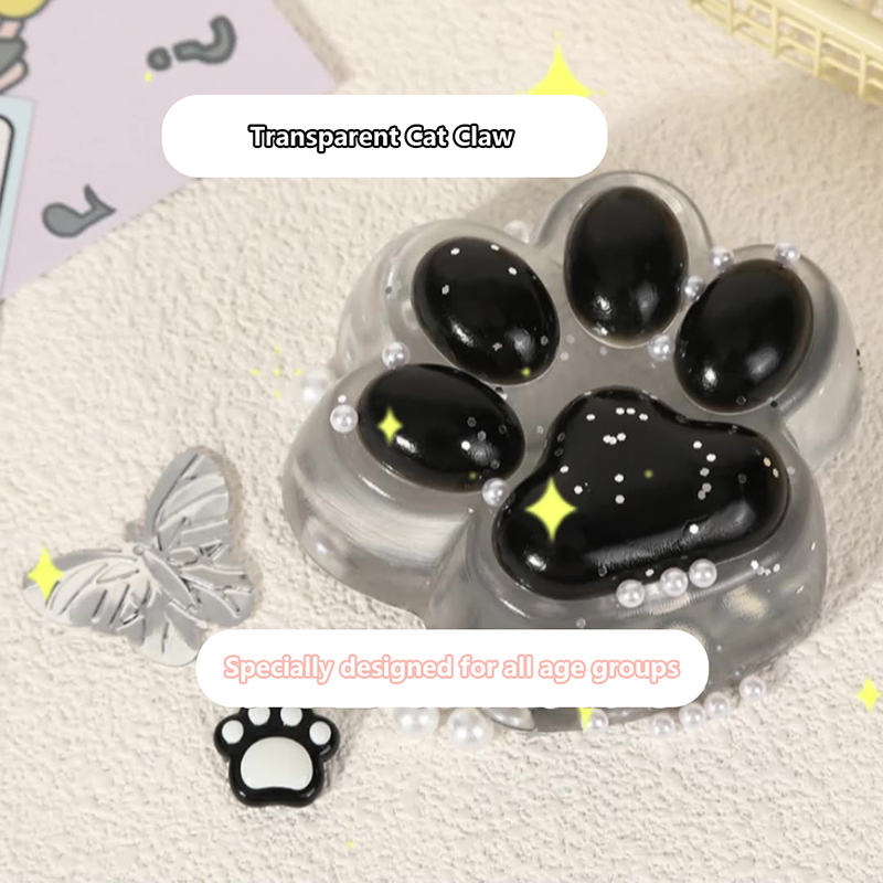 1PC Mochi Taba Transparent Crystal Cat Paw Fidget Toy TPR Soft Relief Relax Toys BAWEI.