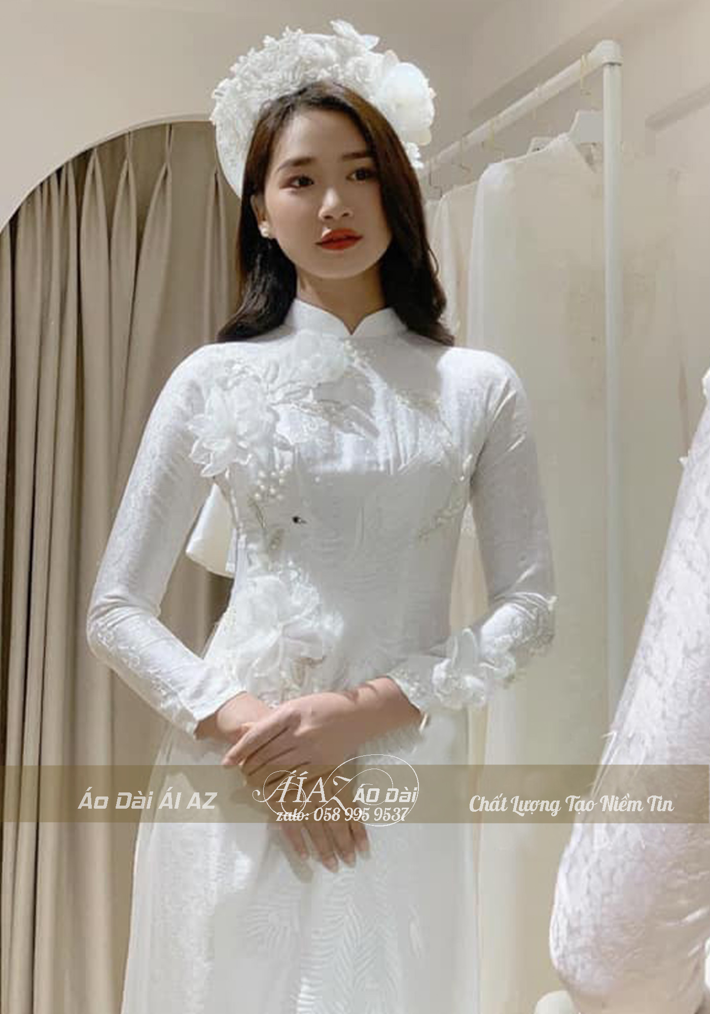 Áo Dài Cô Dâu Cưới Hỏi D6