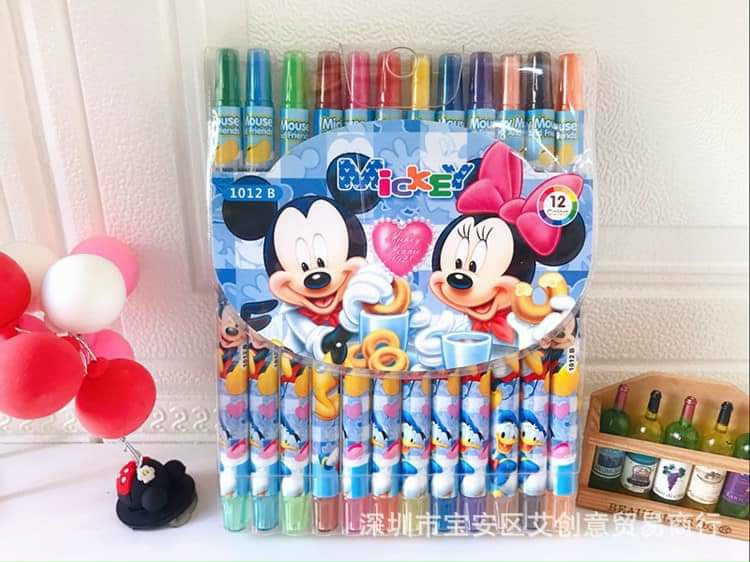 Sáp Vặn 12 Màu Dài Rolling Crayon 12 Màu (2525-12) ( Bé Trai, Bé Gái )