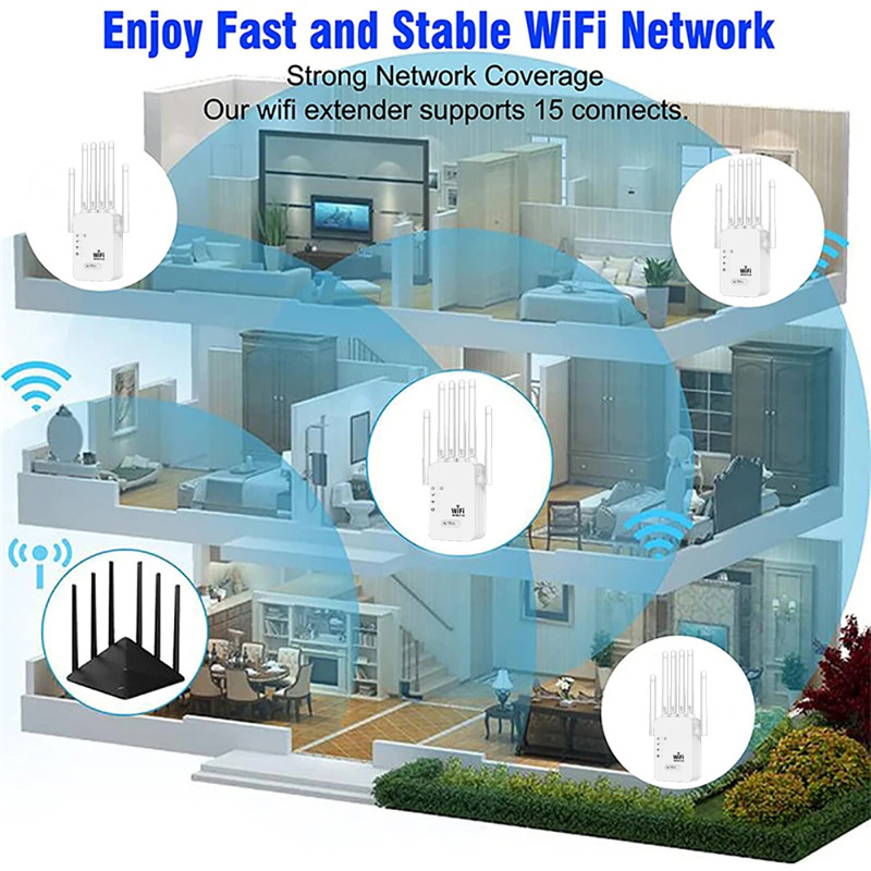 【Hot deal】 Extender 1200Mbps 2.4G/5G Network Amplifier Full Coverage ...