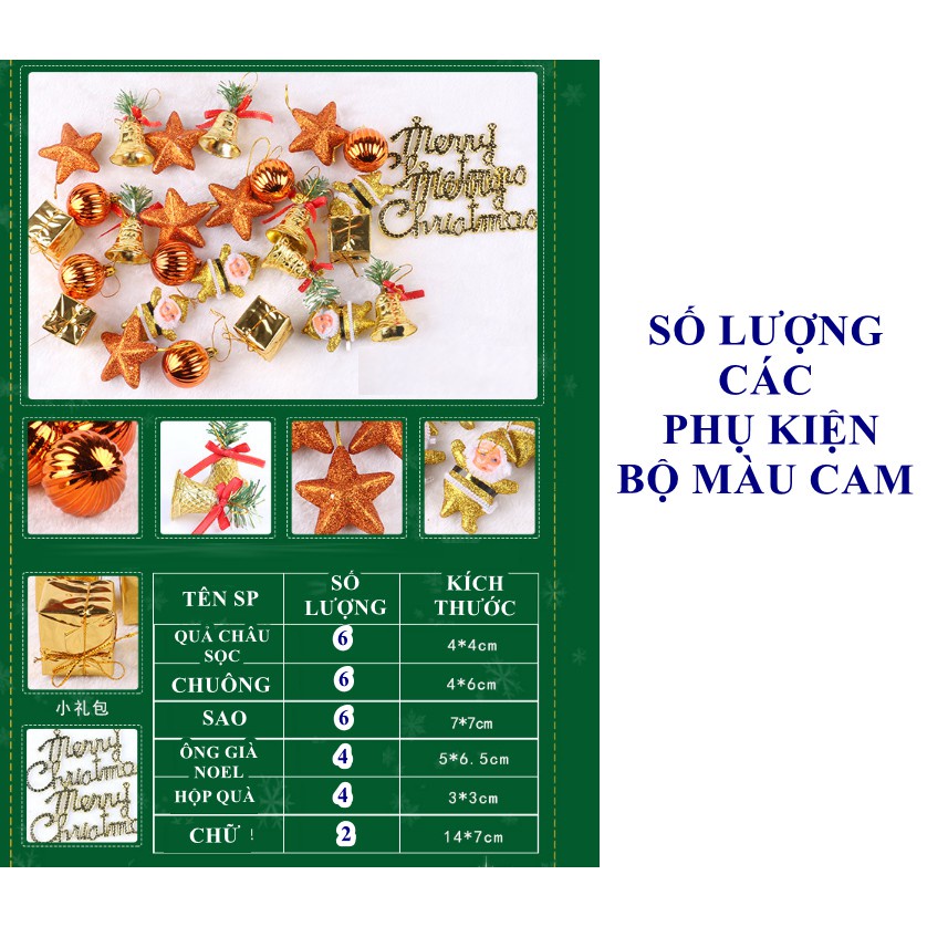 Bộ phụ kiện trang trí noel nhiều món MẪU E16