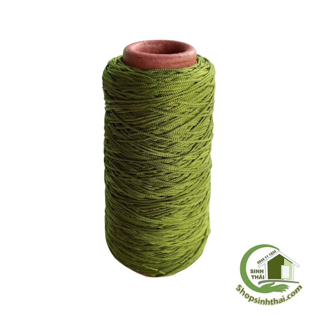Cuộn dây chỉ dù màu xanh lá, đan móc túi xách, dây thả diều, may bao đa năng