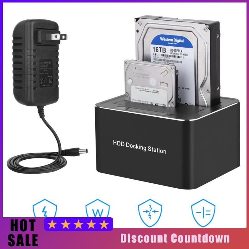 Usb3.0 Hard Disk Base 2.5/3.5 Inch Hard Drive Disk Case Double Bay Sata Expansion Base Copy Clone Function