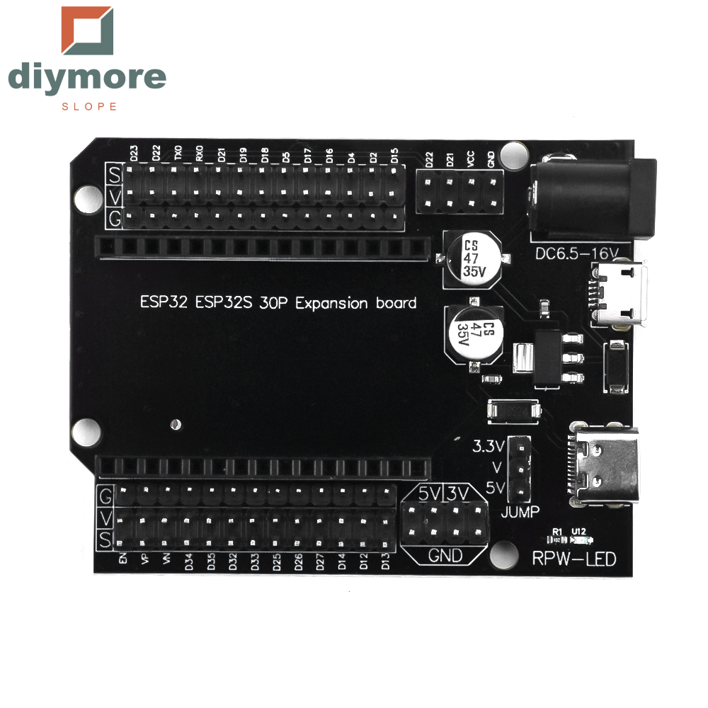 diymore slope ESP32 Super Breakout Board Expansion Board 3 Types Outputs for ESP32 Module ESP-WROOM-32 ESP32 Block PCB