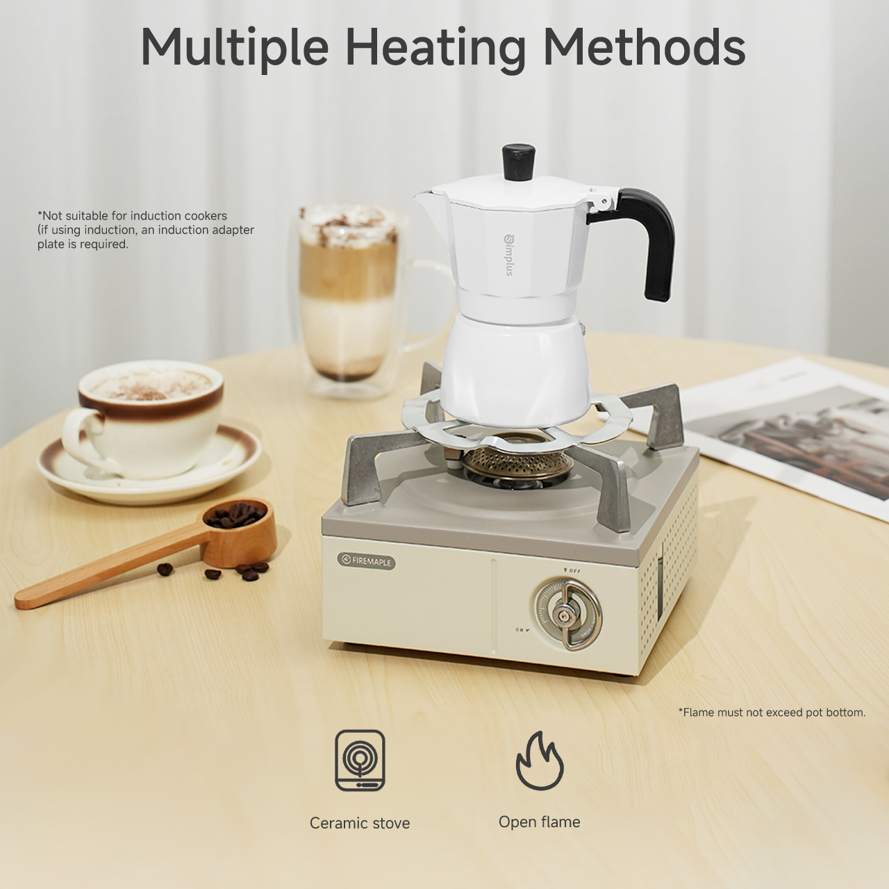 Simplus Moka Pot, 150ml Capacity, High-Pressure Extraction