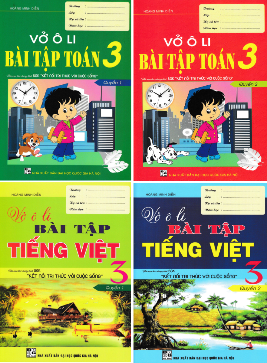 Combo Vở Ô Li Bài Tập Tiếng Việt Lớp 3 + Toán lớp 3 (Biên Soạn Theo Chương Trình SGK Kết Nối Tri Thức Với Cuộc Sống)