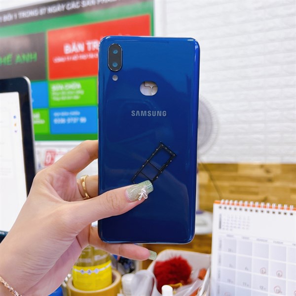 Bộ vỏ Samsung A10s SM A107 zin chuẩn nấu máy, khay sim, kính cam hàng như hình.