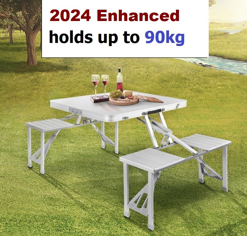 2024 Enhanced】Outdoor Foldable Folding Table and Chair Set