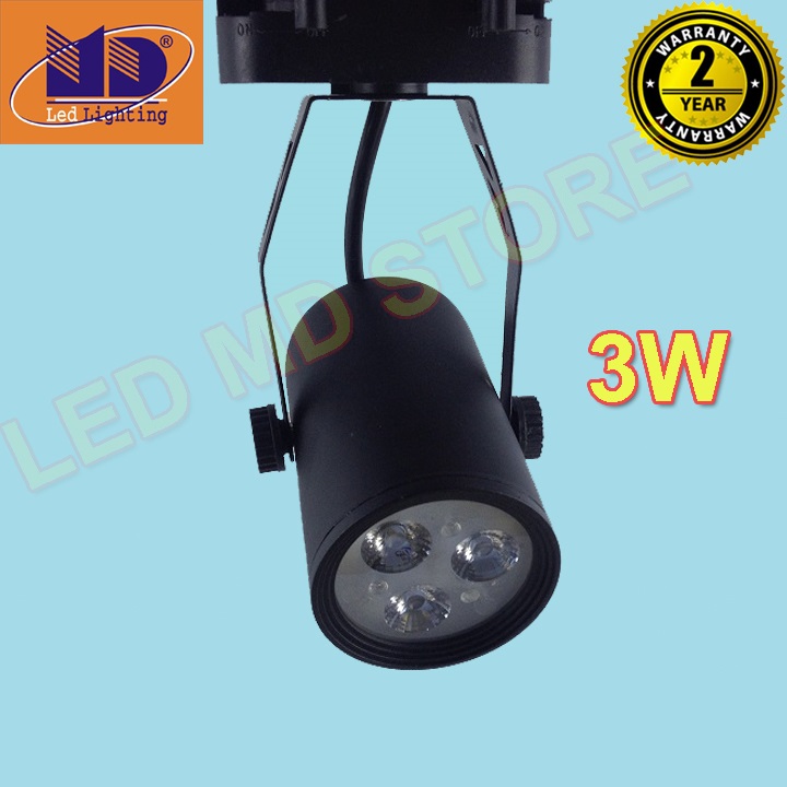 Đèn rọi ray vỏ đen ánh sáng trắng 3W - MD61