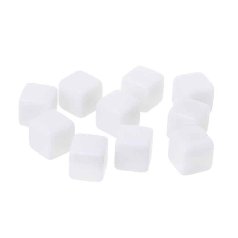 16MM White Acrylic Cubes Blank Dice for ,Math Counting Teaching,Alphabet Numbers Custom Dice Making,48PCS