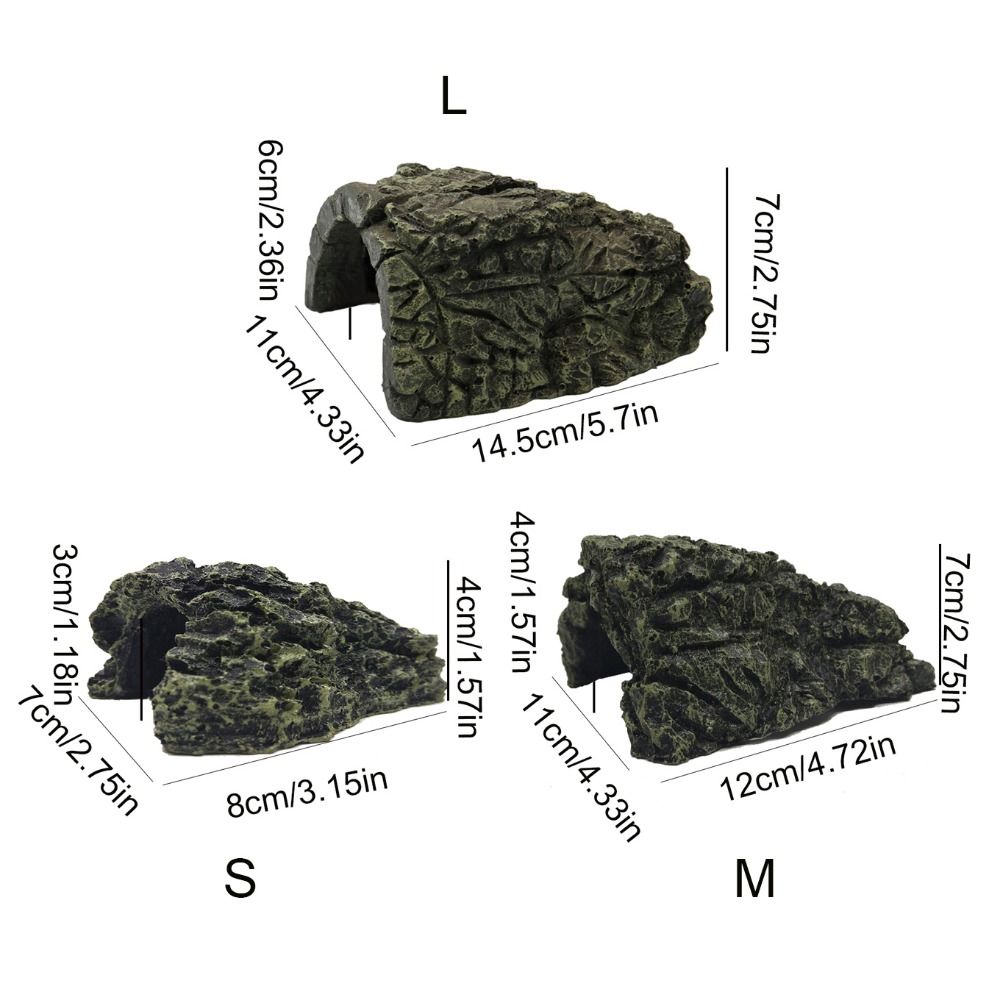 Aquarium Ornament Simulation Turtle Cave Rock Shape Grey Fish Hiding ...