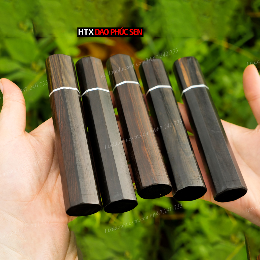 Cán dao Nhật bát giác gỗ mun - CN04
