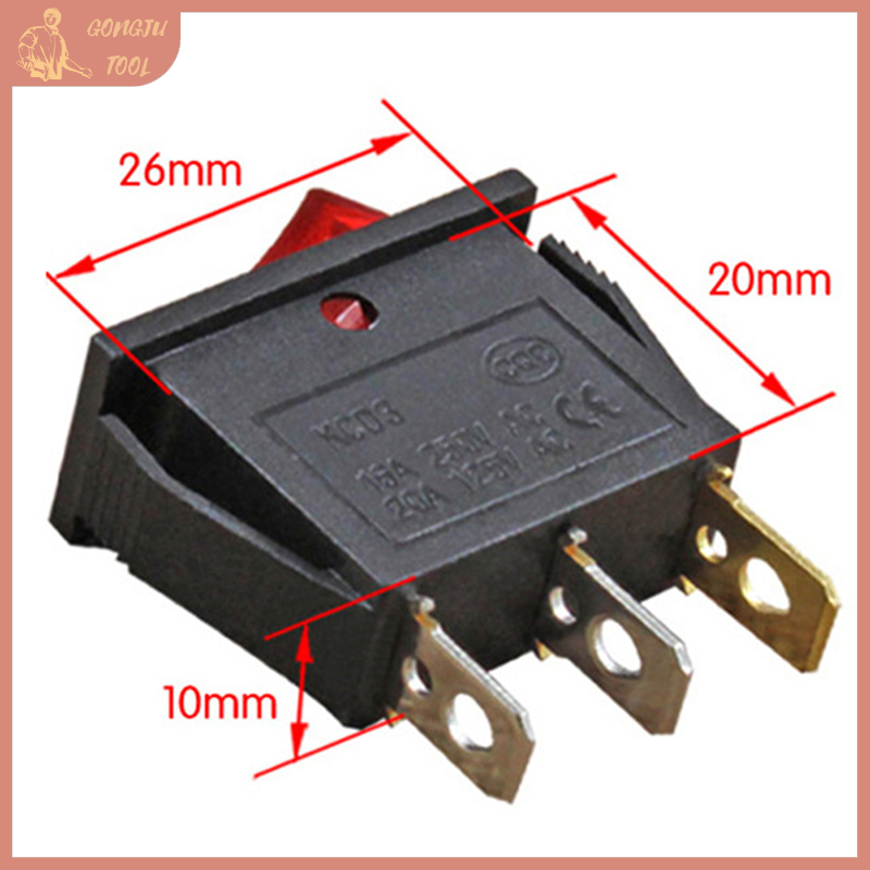 🔨 TOOL 5PCS Multi-Function Electric Cooker Switch Rice Cooker Boat Type Power Rocker Switch With Light 2nd Gear Single Switch 3-Pin Boat Rocker Switch