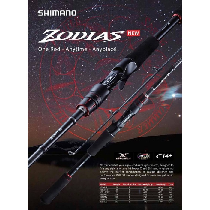 Shimano Zodias Overhead Casting Fishing Rod 2020