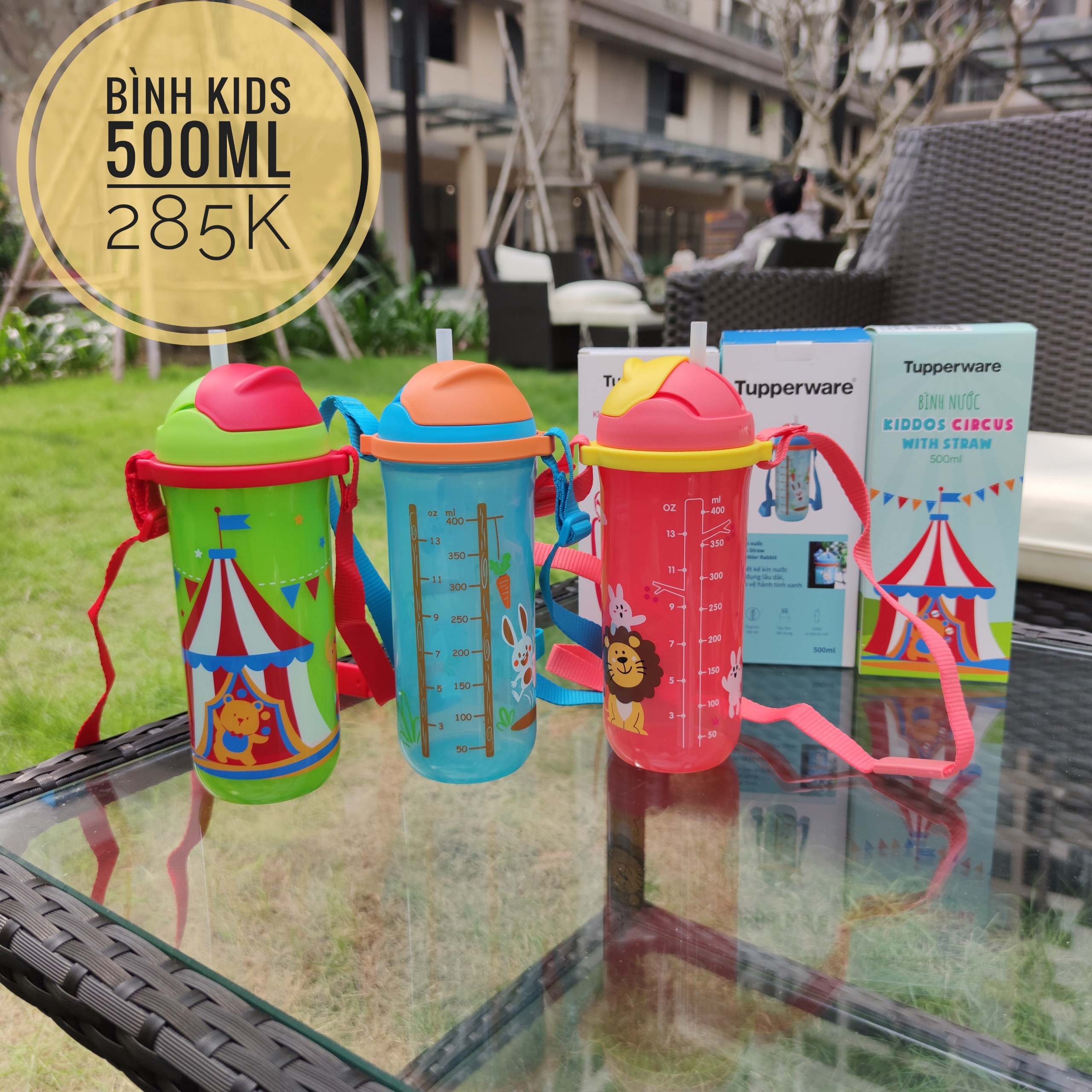 Tupperware Bình Nước Kids Printable Straw Tumbler 500ml
