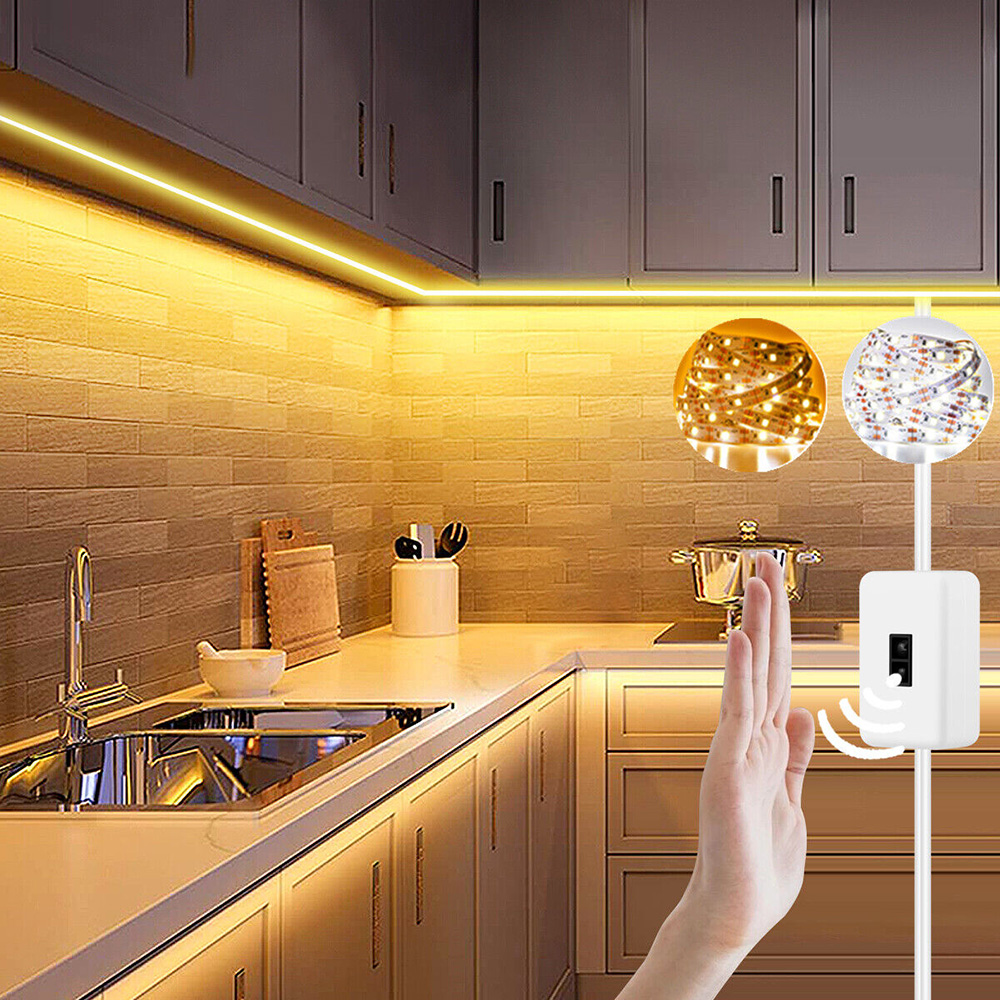 ZIR Mall LED Under Cabinet Light USB Powered Motion Sensor Dimmer Lighting for Cabinet Closet Kitchen Wardrobe Counter Bedroom
