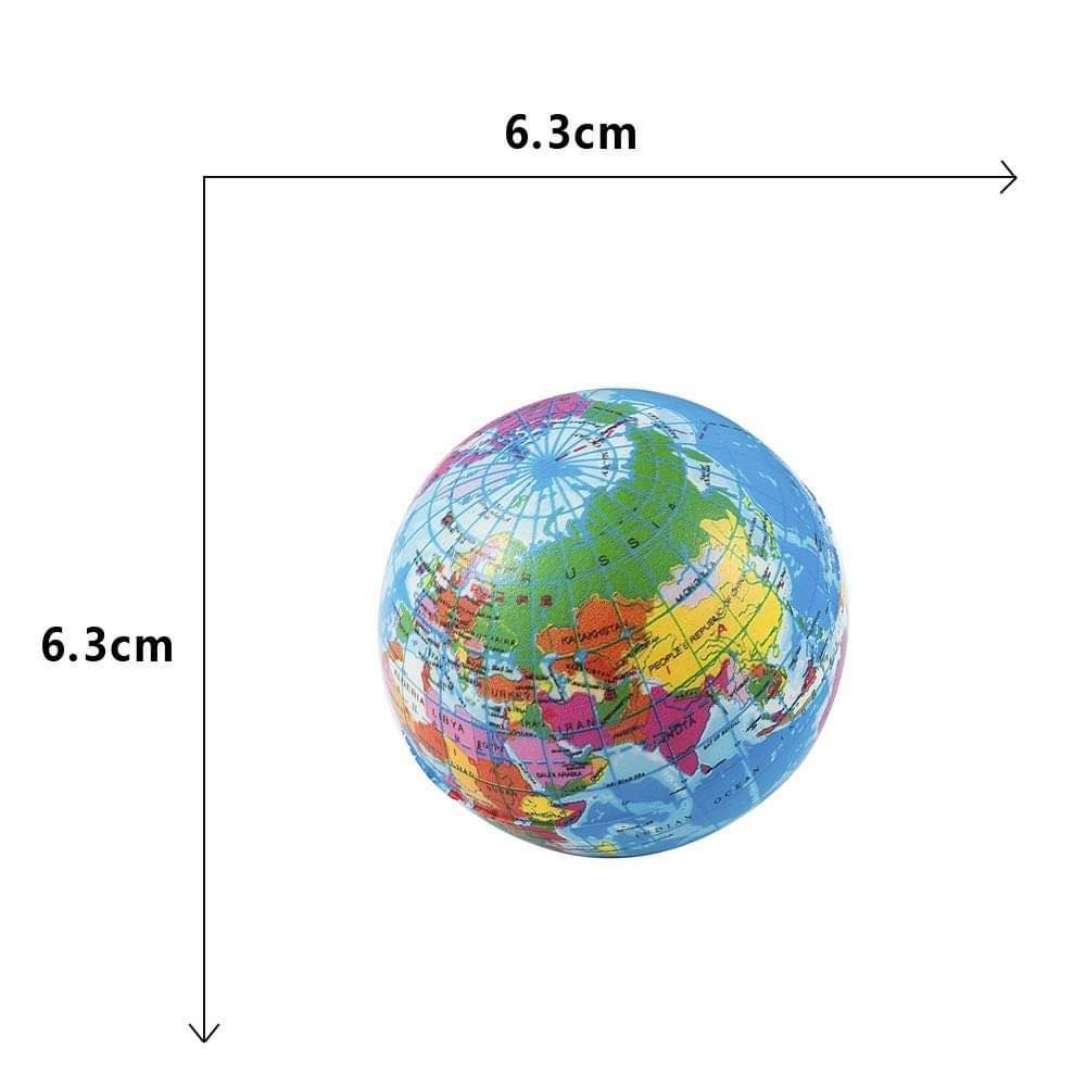 World Map Earth Globe Soft Squeeze Foam Sponge Ball Hand Wrist Exercise Anti-Stress Relief Ball. 