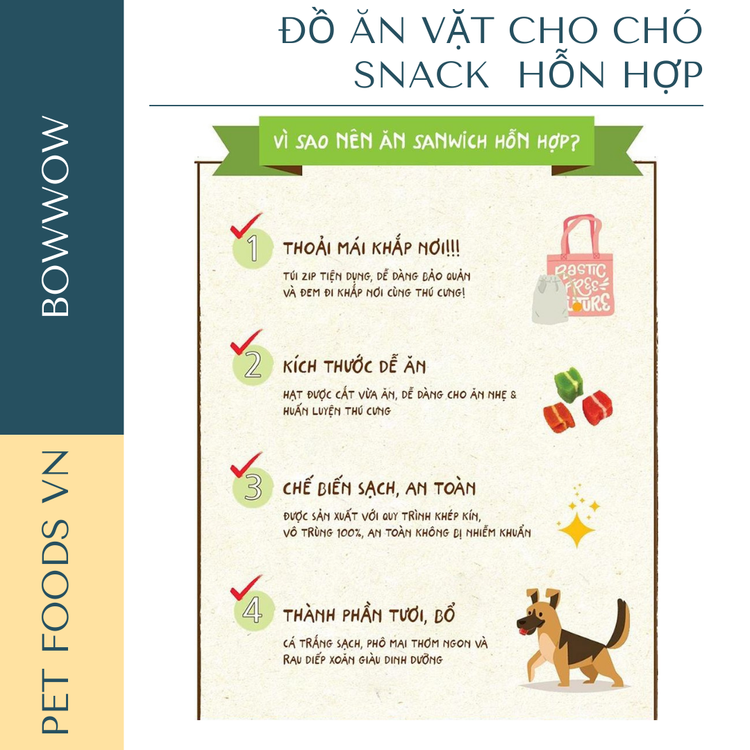 Snack hỗn hợp cho chó BOWWOW