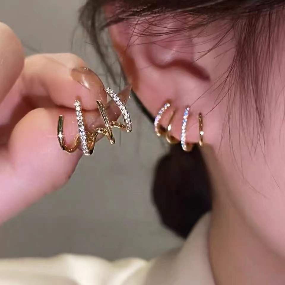 Gold Micro Gold Korean Earring Ear Studs Piercing Jewelry for Women Girls