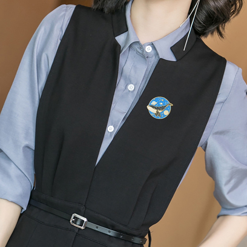 Pin cài áo cá voi và đại dương - GC419