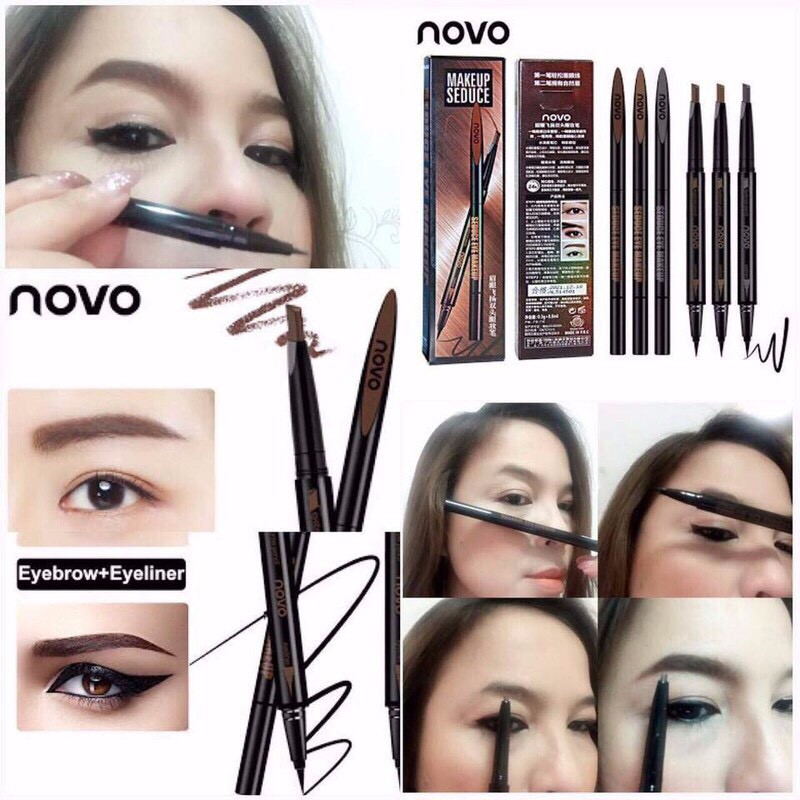 [HCM]Chì kẻ mày 2in1 NoVo Makeup (kẻ mày + kẻ mắt ..