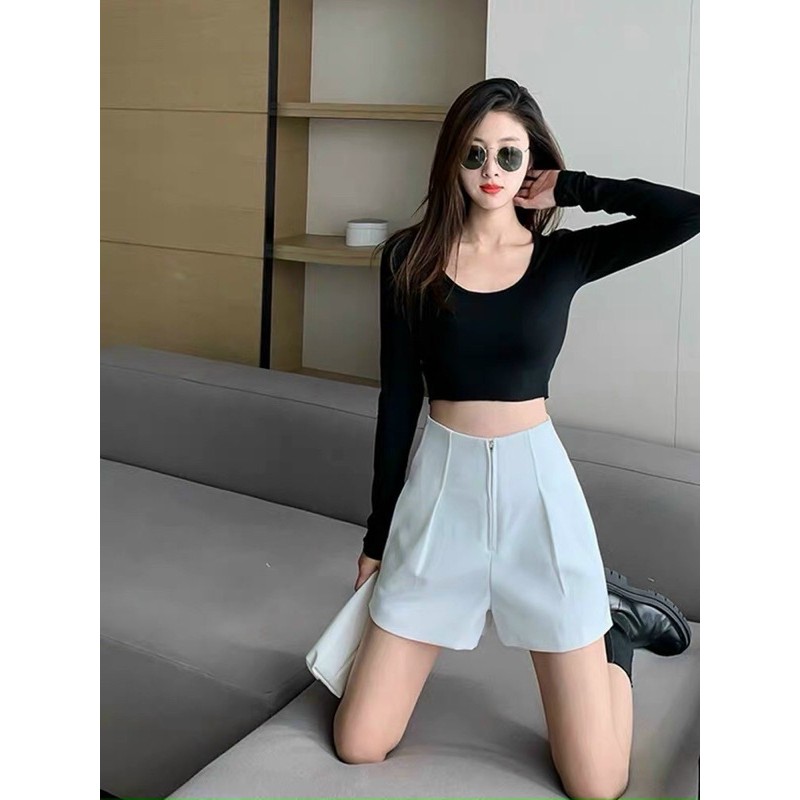 Quần Short Nữ Lưng Cao Khóa Giữa mới mã 502 Mmita