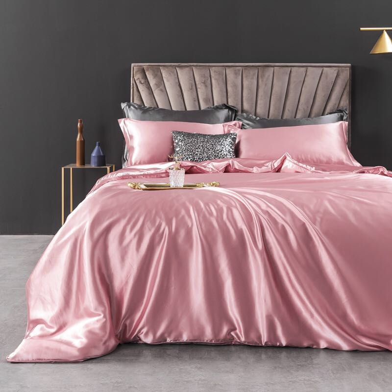 Bộ Chăn Ga Gối Phi Lụa Vỏ Chăn 180x200cm