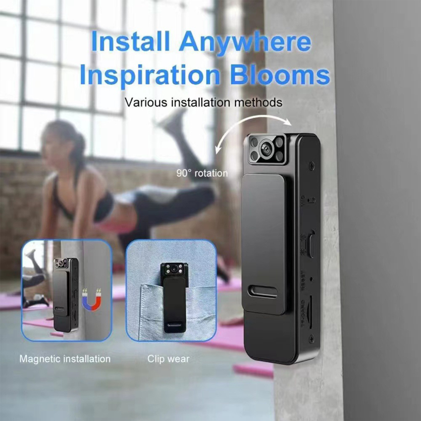 1pc L8 Body Camera Mini Digital HD Camera Mini Camera M-agnetic Motion Snapshot Loop Recording Camera Video Camera