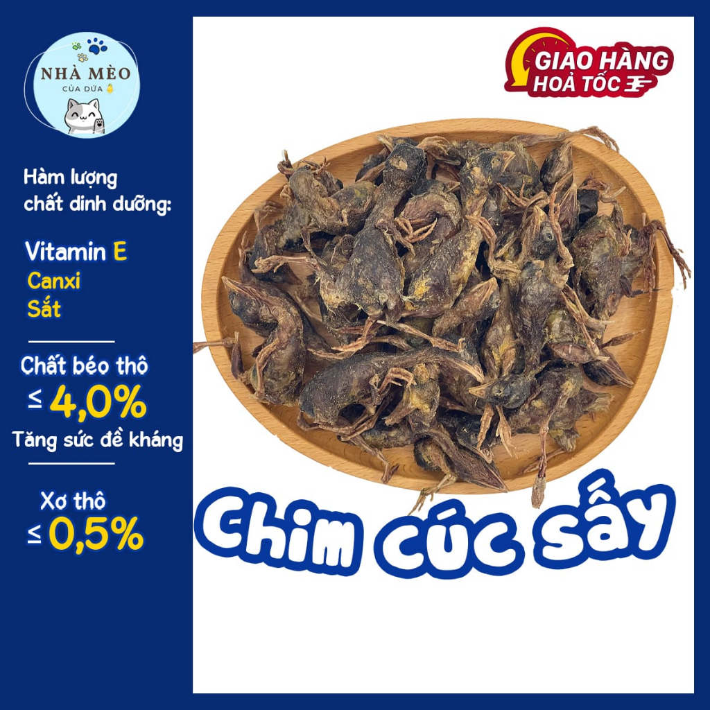 Chim cút sấy khô cho chó mèo, hỗ trợ giảm rụng lông, mượt lông
