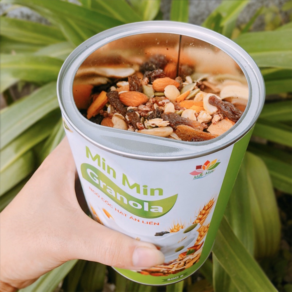 NGŨ CỐC HẠT GRANOLA MINMIN HỘP 500gr