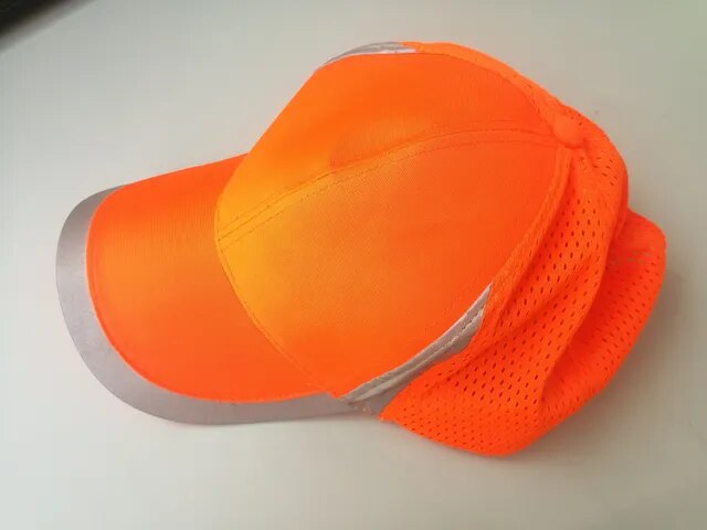 Adjustable Outdoor Reflective Baseball Hat Cap Work Wear Structured Safety Head Protection Hat Fluorescent Orange Or Yellow 2019