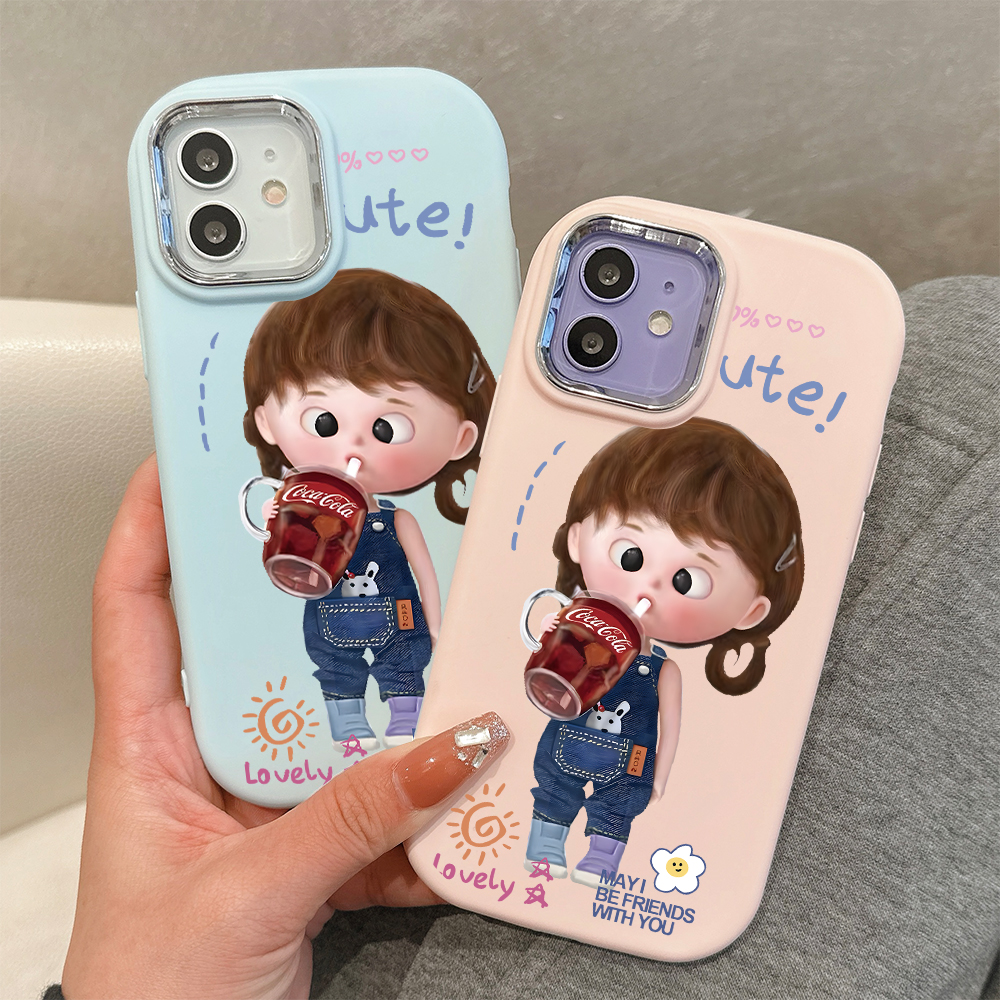 UCUC%20for%20OPPO%20A59%20F1S%20Back%20Cover%20The%20little%20Girl%20Drinks%20Cola%20Luxury%20Plating%20Lens%20Soft%20Candy%20Phone%20Case%20-%20Image%203
