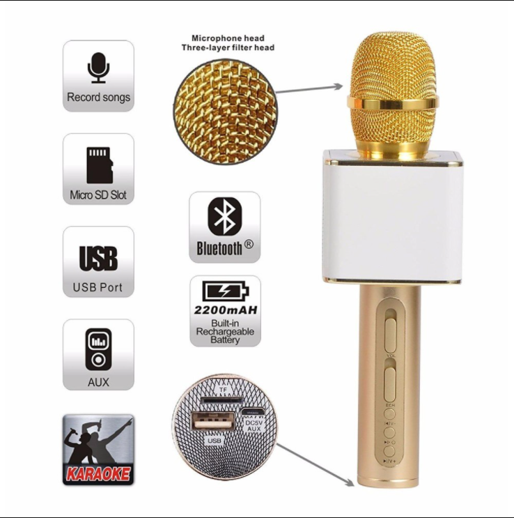 Micro Hát Karaoke Kèm Loa Bluetooth SD-08 - Bảo hành 3 tháng