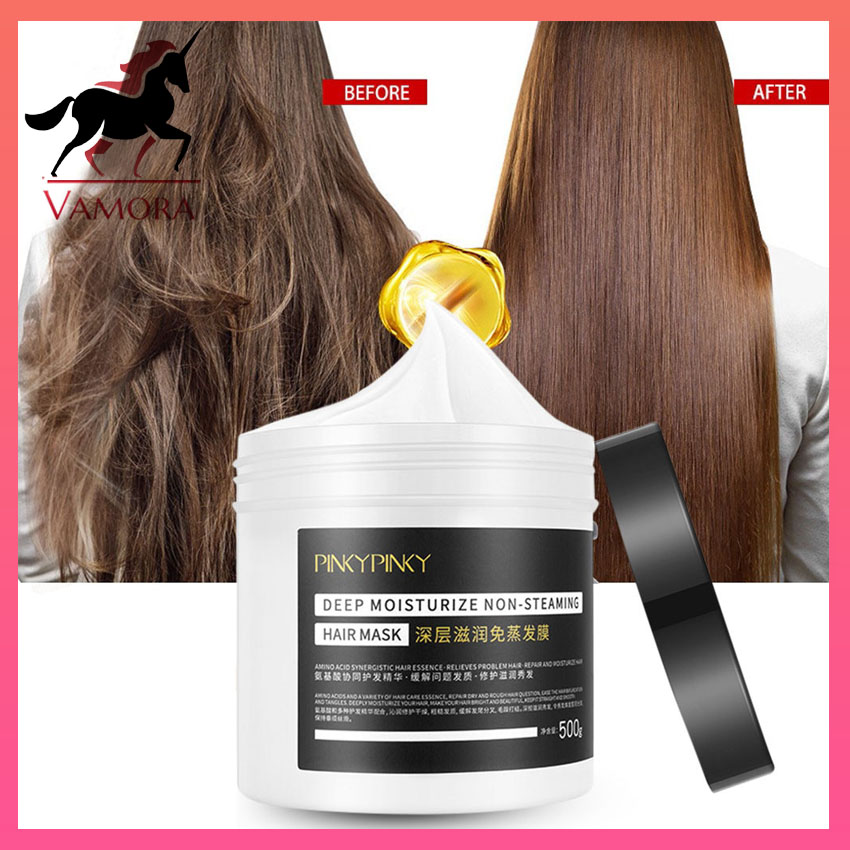 VAMORA - Kem Ủ Tóc Làm Sạch Sâu Bên Trong Tóc PINKY PINKY 500g, Cải Thiện Tóc Hư Tổn, Gãy Rụng, – Dưỡng Ẩm Cho Tóc, Giúp Tóc Khỏe, Đẹp, Bóng Mượt