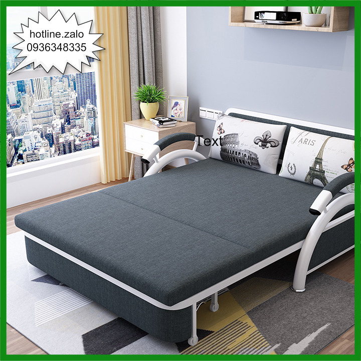 Telescopic sofa bed folding sofa bed with 2 pillows portable size 1m28x1m95
