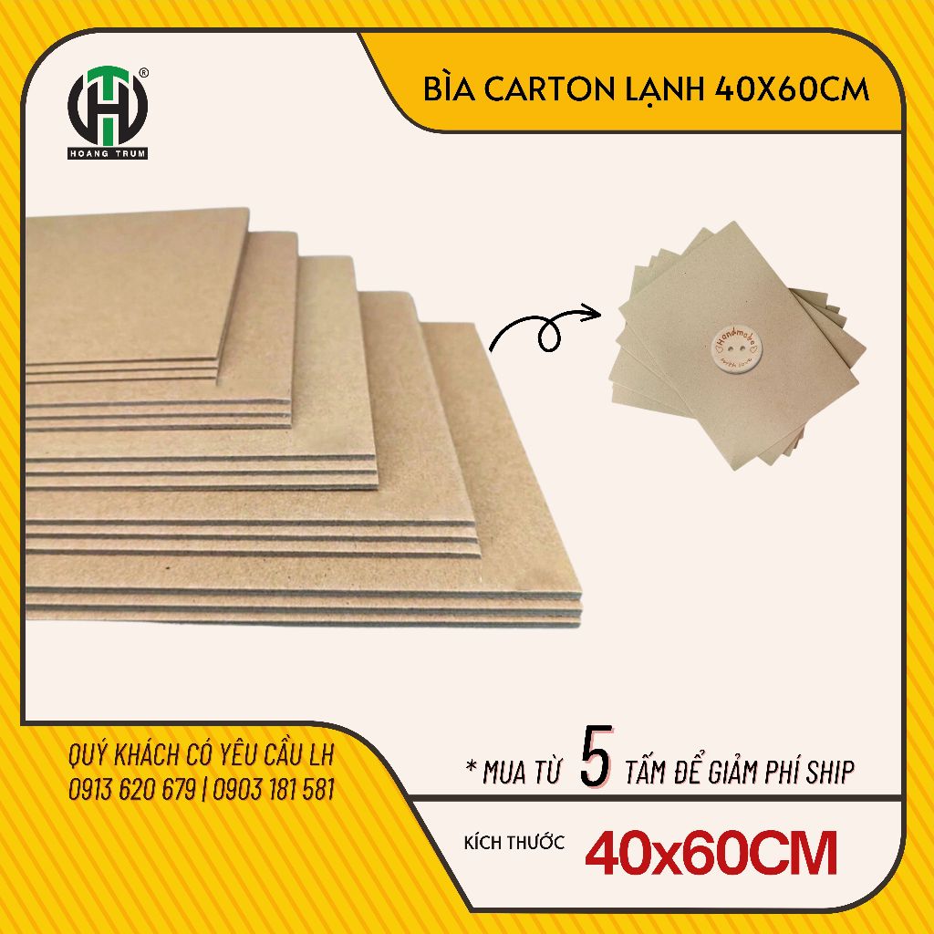 Carton lạnh 40x60cm, làm bìa sổ tay, sổ note, bìa cứng, bìa menu, đồ handmade
