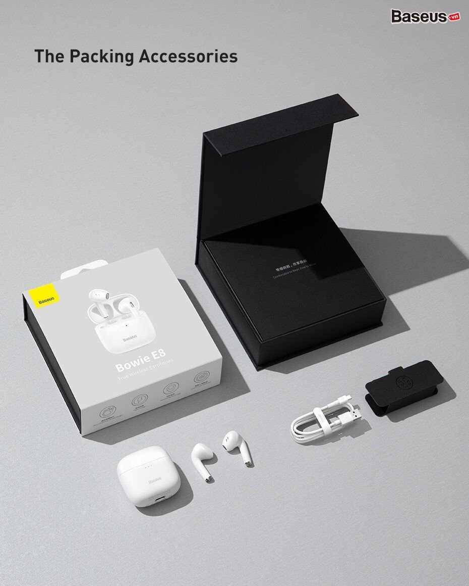 Tai nghe Bluetooth True Wireless Baseus Bowie Series E8 TWS (Bluetooth 5.0Super Fast chargeNearly No-delay HD Stereo)