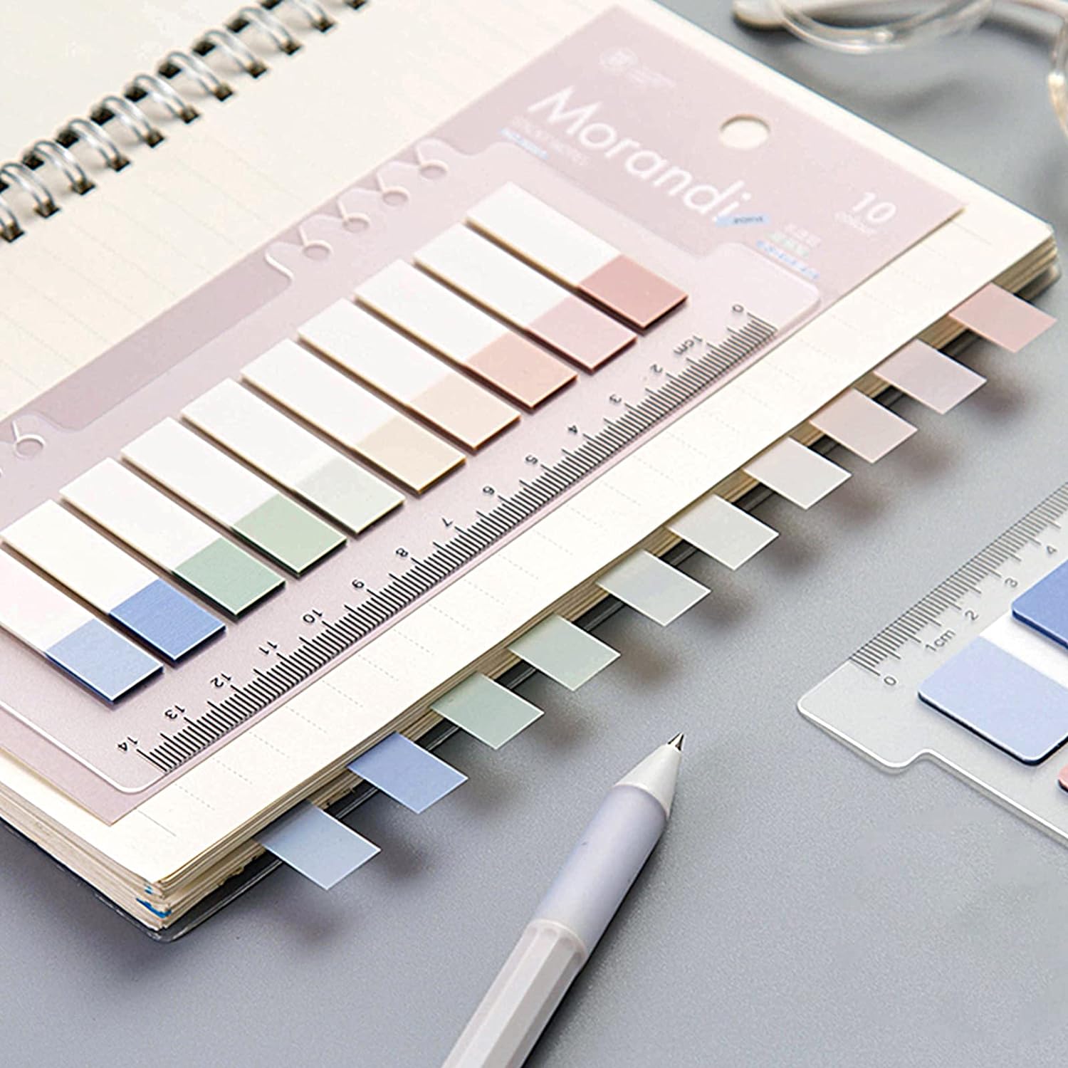 Lables With Ruler 200 Pieces Index Tabs with Ruler, Writable and Repositionable File Tabs ...