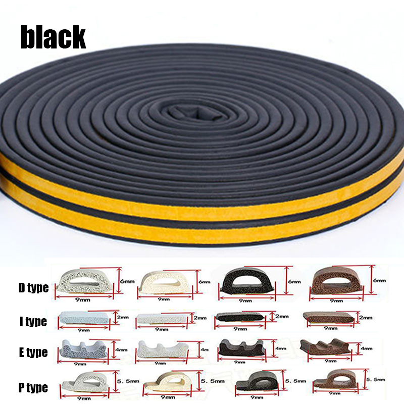 Door Insulation Seal Strip Tape Self-adhesive Acoustic Rubber Foam ...