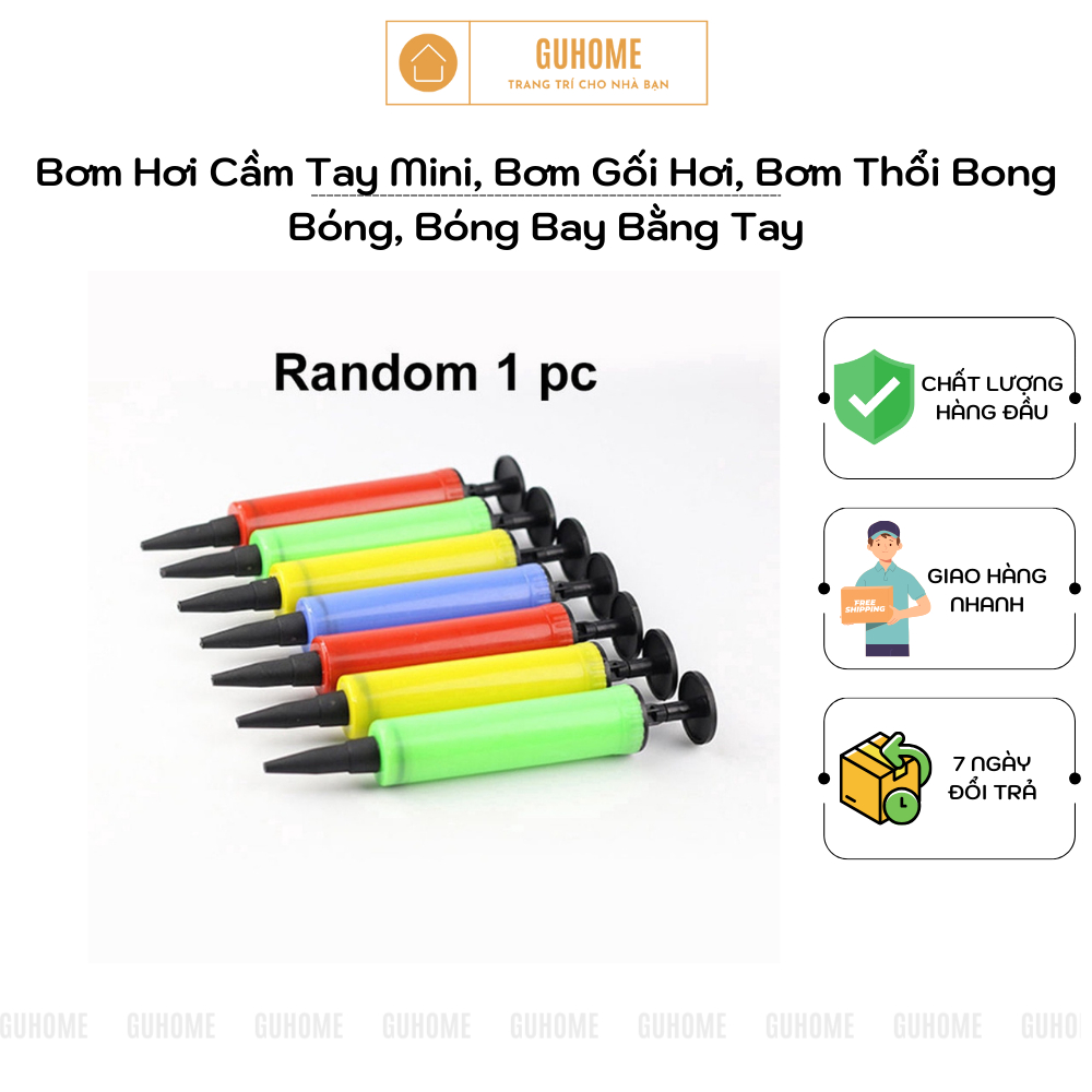 Bơm hơi cầm tay mini, bơm gối hơi, bơm thổi bonɡ bóng, bóng bay bằng tay