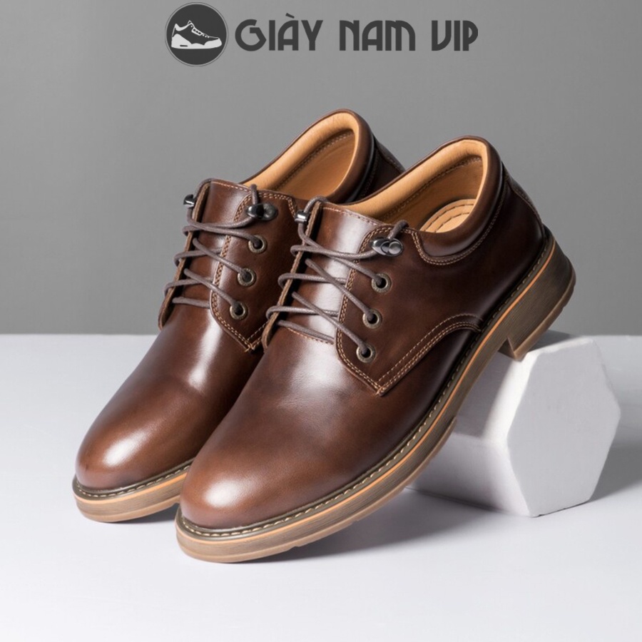 Giày Đốc Nam Kiểu Hàn Quốc Đẹp Cao Cấp GIAYNAMVIP Giày Nam Cổ Thấp Da Bò Thật Chất Chơi GVN07