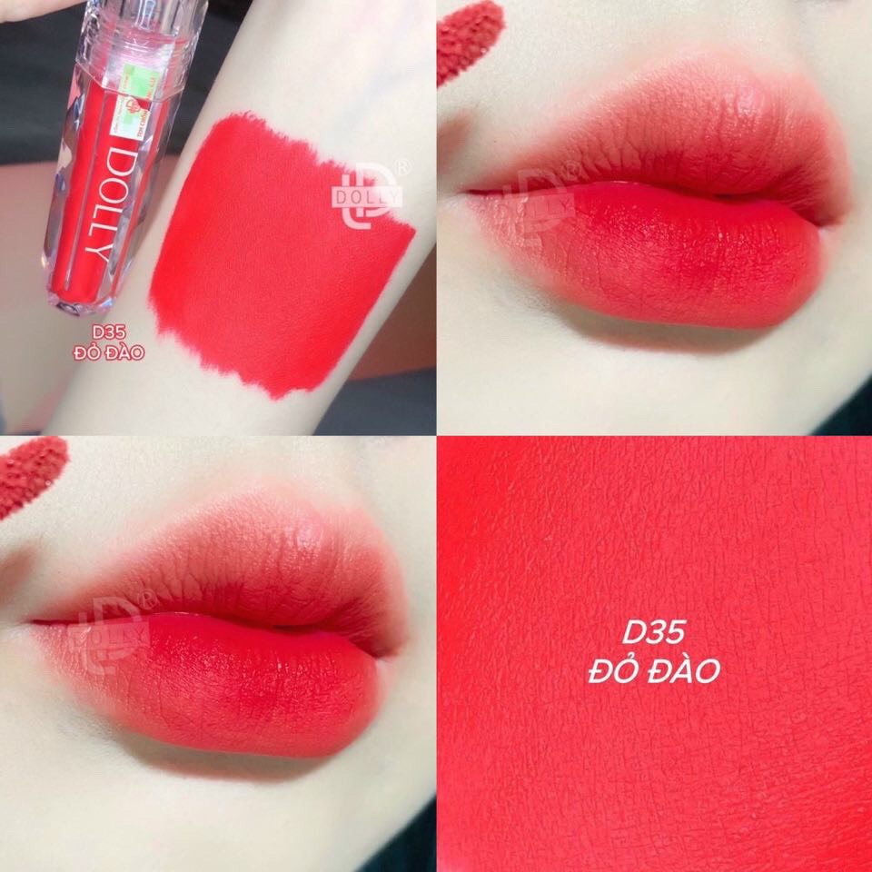 Son kem lì siêu mịn môi DOLLY DIAMOND [Màu Đỏ đào]
