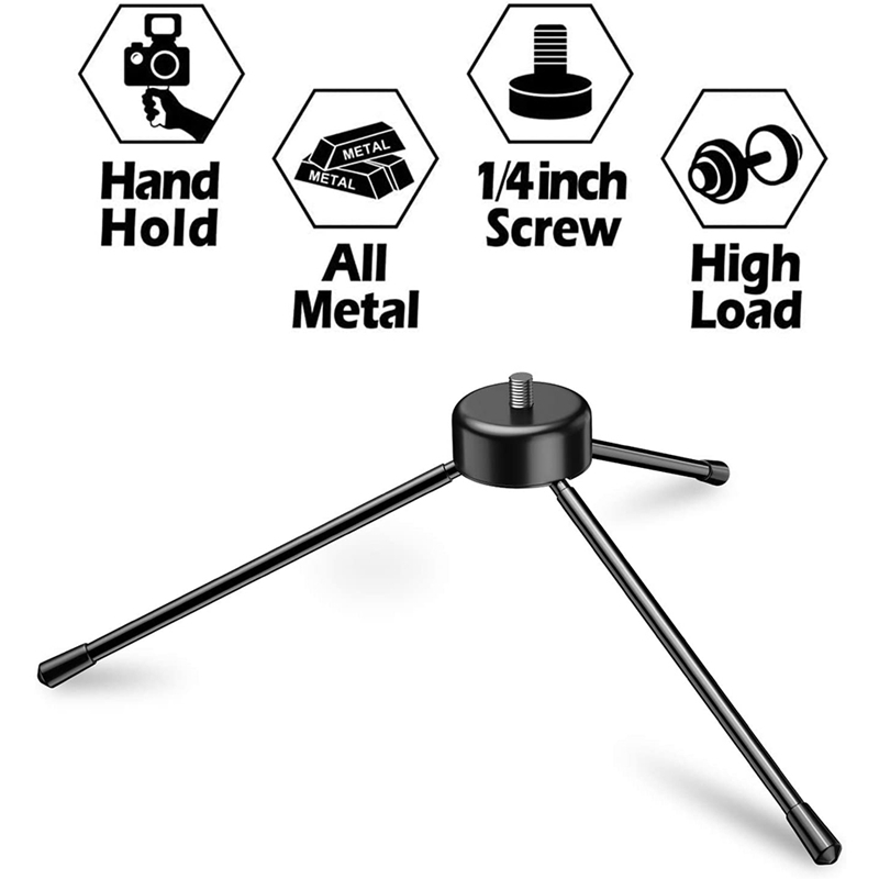Mini Metal Tripod, Desktop Tripod with 1/4 Inch Screws, Suitable for Projectors and All Cameras